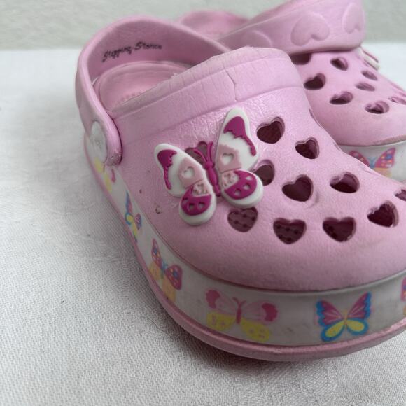 Stepping Stones Butterflies and hearts child sz 4 slip on with backstrap shoes - Picture 7 of 8